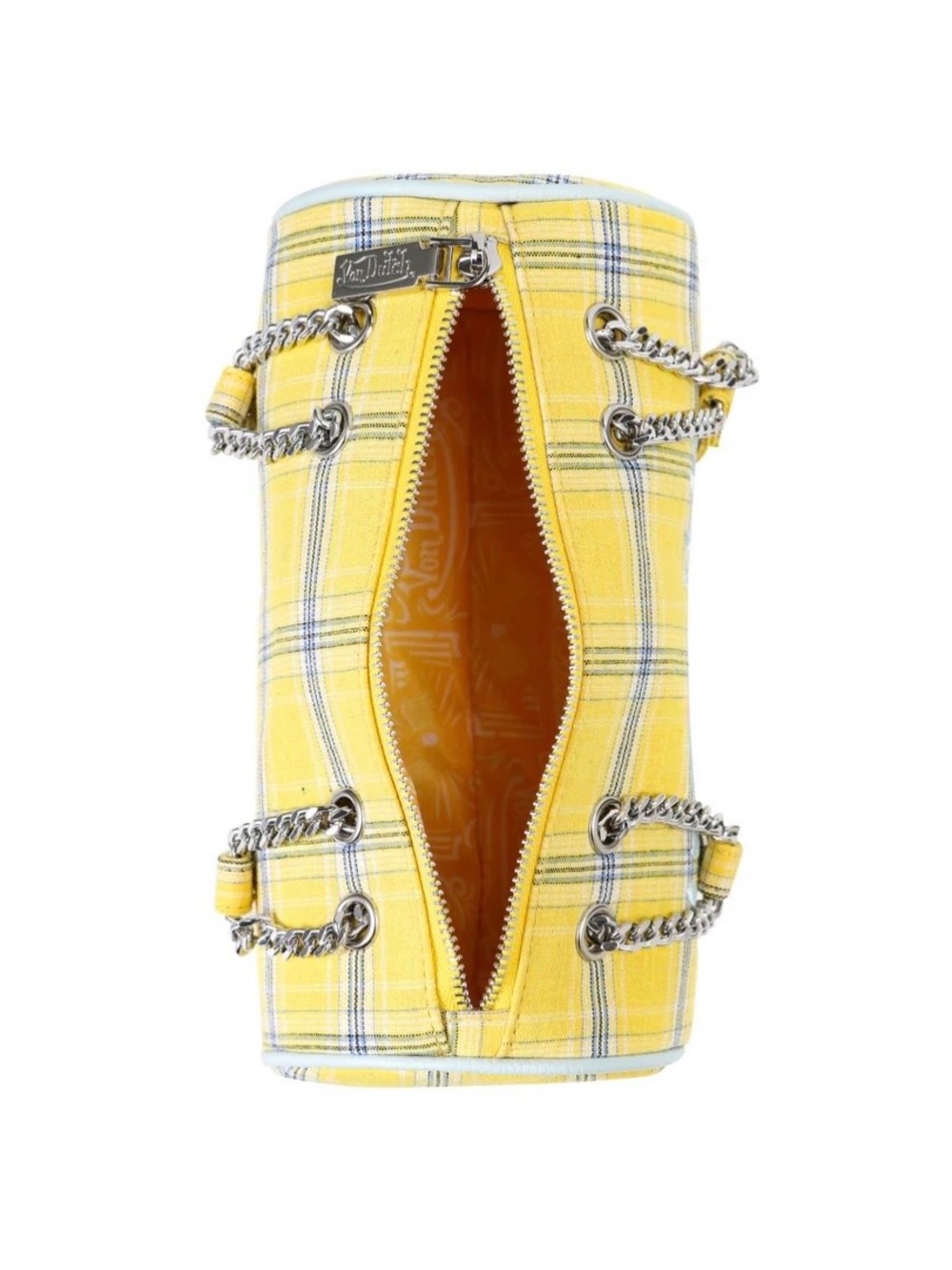 Von Dutch Yellow Plaid Barrel Bag NWT $99 Retail - Picture 3 of 6